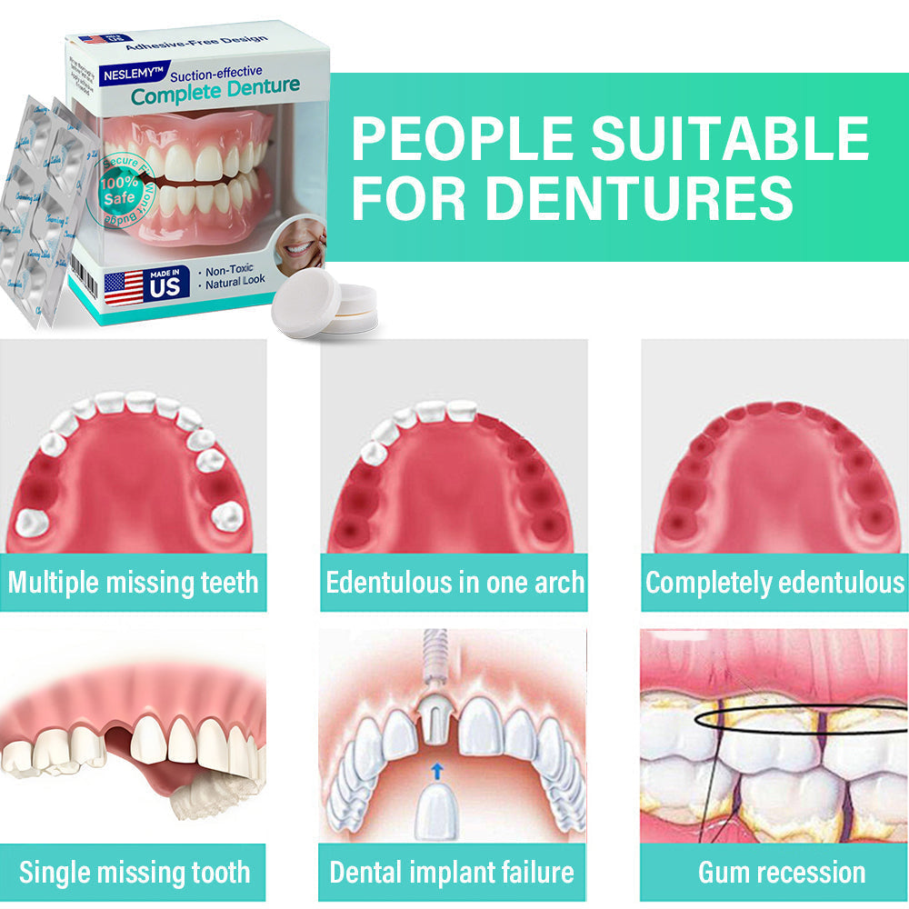 ✅ Proudly made and shipped from Canada| NESLEMY® Suction-fit Complete Denture 🦷🍎🍏